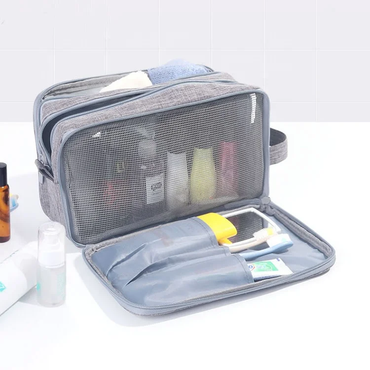 2023 Waterproof Makeup Cosmetic Bags Cosmetiqueras Toiletry Organizer Portable Bags for Women Polyester Customized Zipper CN;GUA