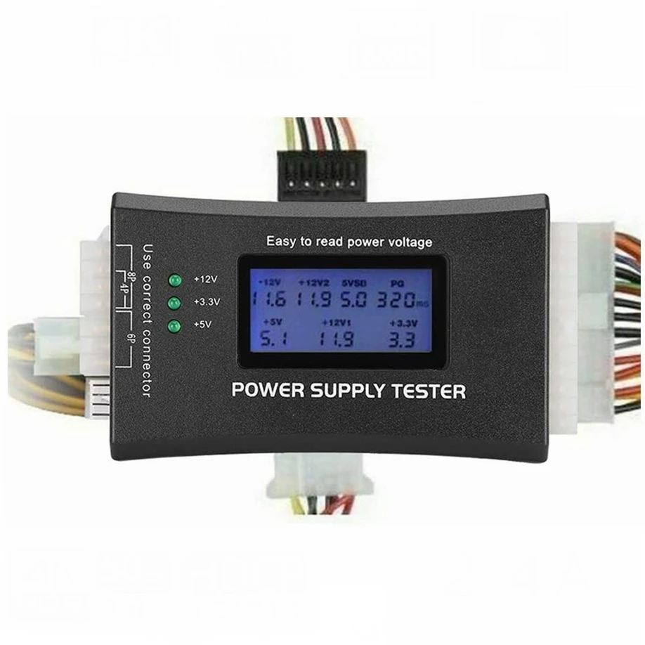 

Digital LCD Display PC Computer 20/24 Pin LCD Power Supply Tester Check Quick Bank Supply Power Measuring Diagnostic Tester Tool