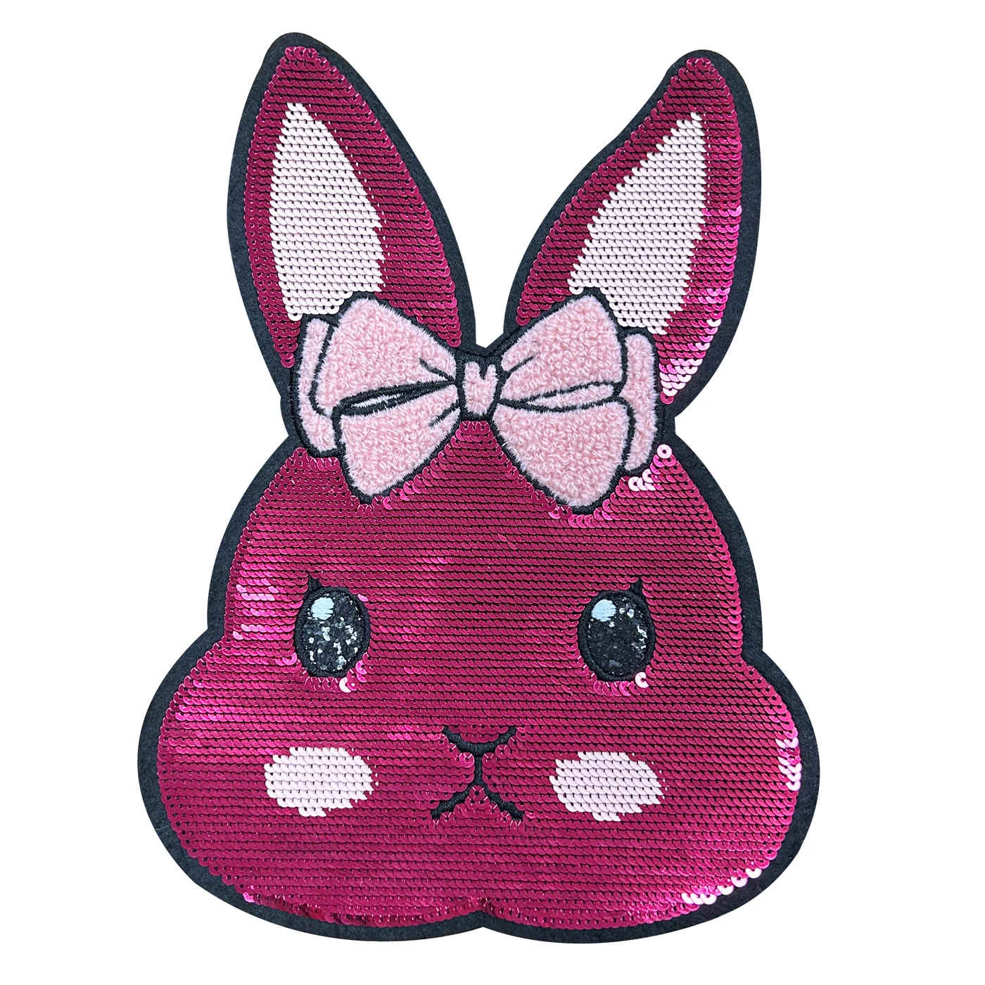 Custom Cartoon Sequin Patches Easter Chenille Embroidery Patches Adhesive For Clothing Woven Patch Iron On