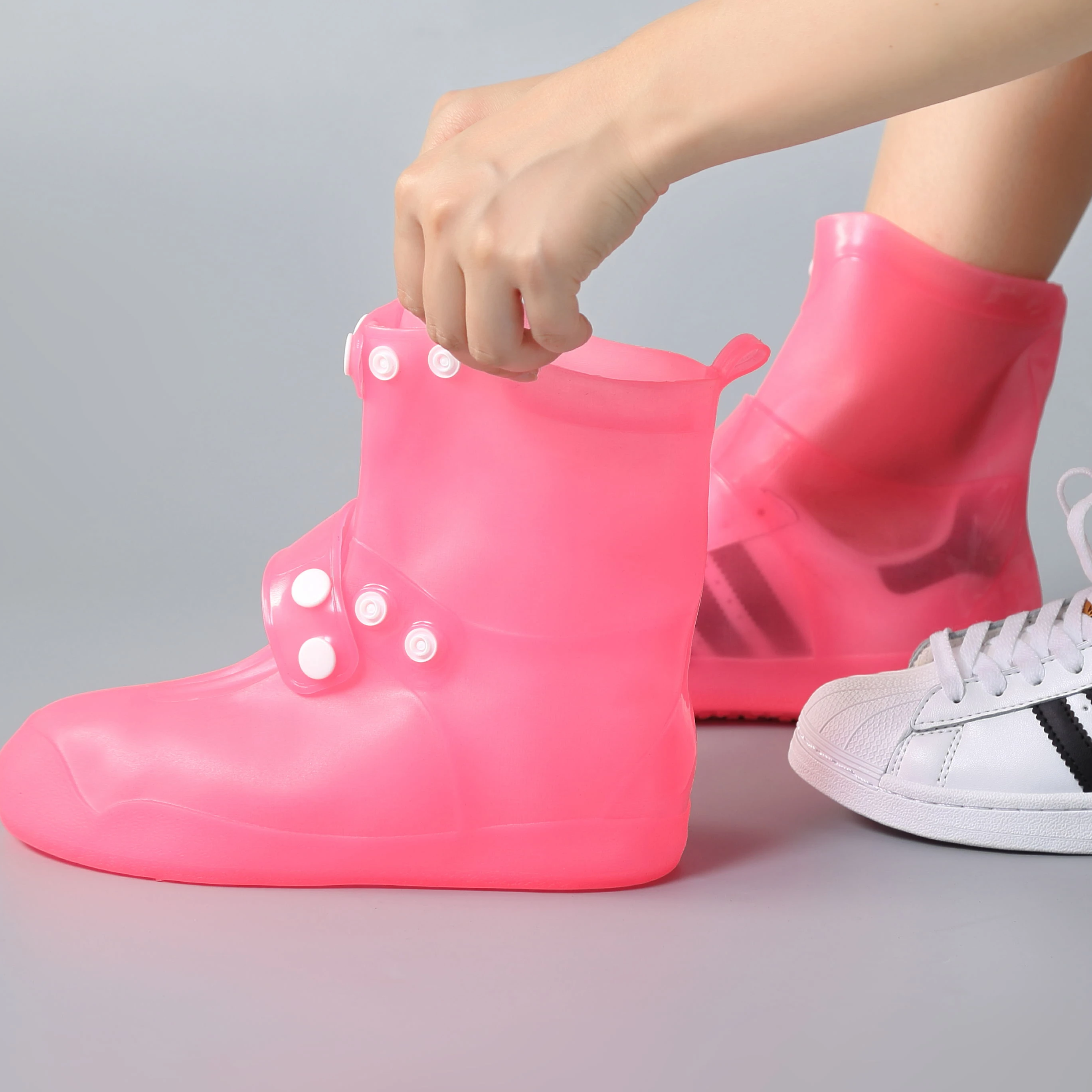 

Unisex rainproof non-slip thick silicone rain shoe cover adult rain cover shoe