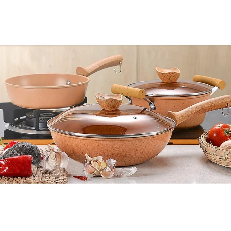 

Kitchen accessories cast iron nonstick pots and pans cookware set