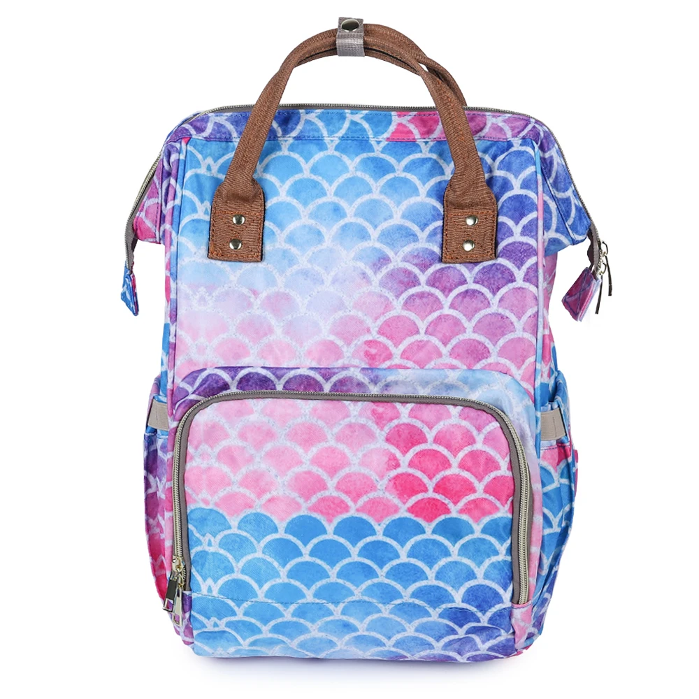 

Wholesale Personalized Waterproof Mommy Mermaid Diaper Backpack, Customized colors