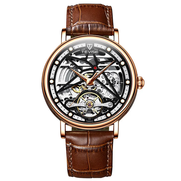 

Popular Brand Quality Men Watches Vintage Luxury Leather Belt Full Automatic Mechanical Relojes