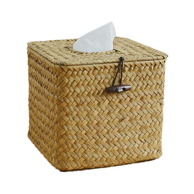 

Renel Handmade Natural Seagrass Woven Square Tissue Box Stand