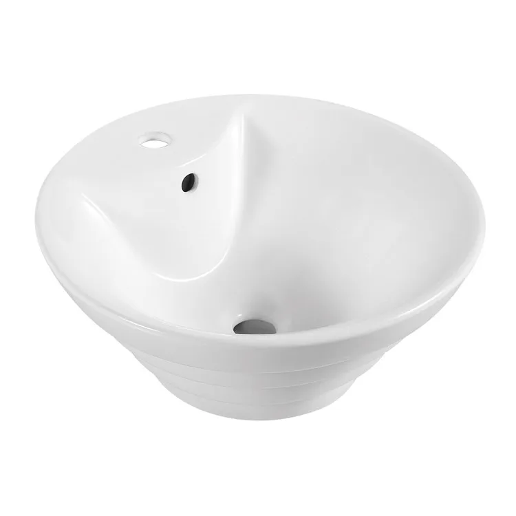 Hot selling graphic design ceramic apartment bathroom round bathroom counter top hand wash basin skins bowl