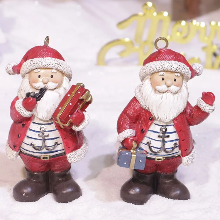 Customized Mini Xmas Tree Ornament Resin Santa Figurines,Cute Hanging ...