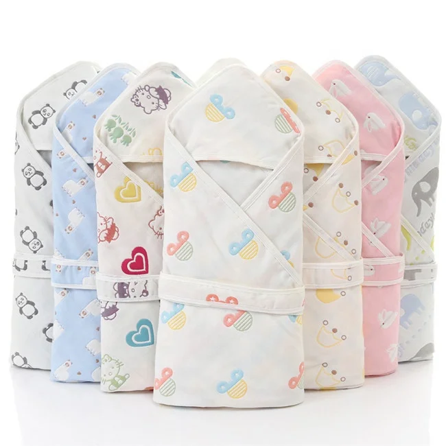 

Six Layers of Cotton Gauze Newborn Baby Quilts Blankets Sleeping Bags, As pictures