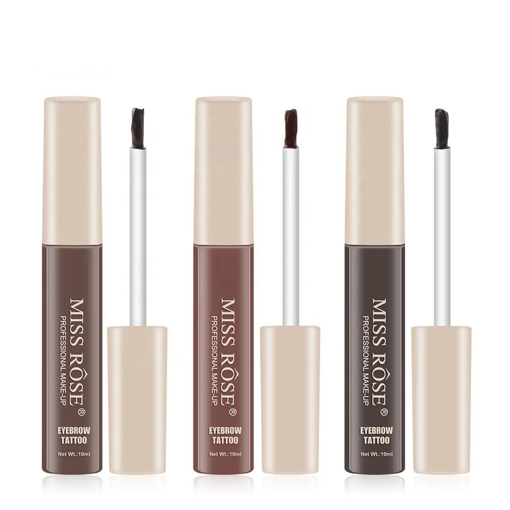 

Wholesale Private Label Miss Rose Waterproof Liquid Eye Brow Tint Dye Make Up Eyebrow Tattoo Gel, 10 colors for choose