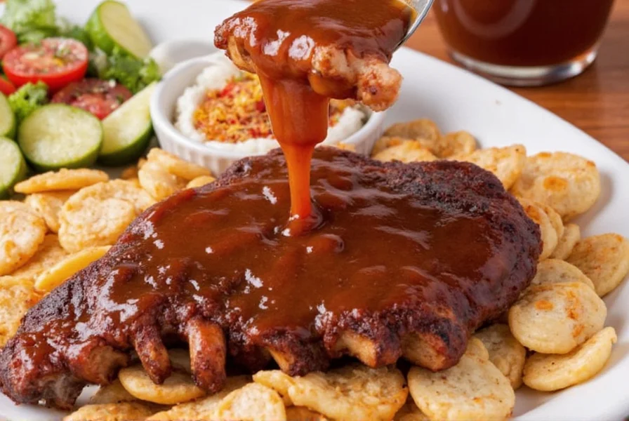 Bottle of homemade mop sauce on a wooden table