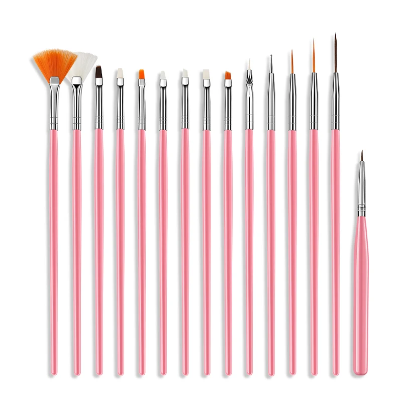 

NA001 15PCS Nail Brushes Gel Polish Painting Liner Nail Art Draw Print Brushes Set Manicure DIY Dotting Point Tool