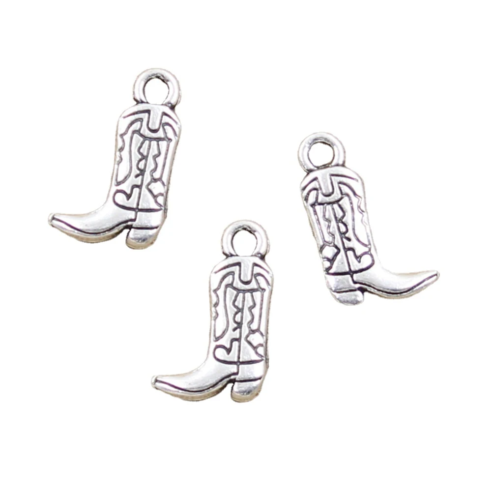 Charms boots shoes 18x11mm Tibetan Silver Color Pendants Antique Jewelry Making DIY Handmade Craft