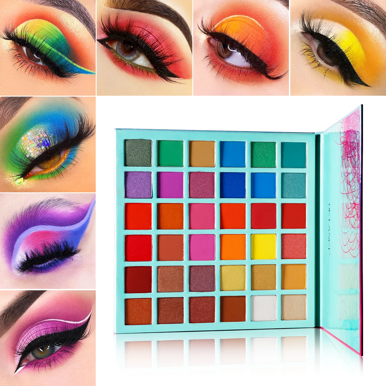 

Factory Direct Supply Bright Colors Custom Logo Low MOQ 36 Shade Eyeshadow Palette