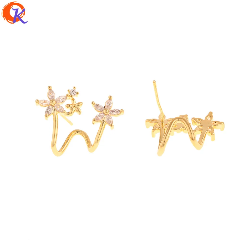 

Cordial Design 10Pcs 17*18MM Fashion Jewelry/CZ Stud Earrings/DIY Making/Genuine Gold Plating/Simple Stud Earrings For Women