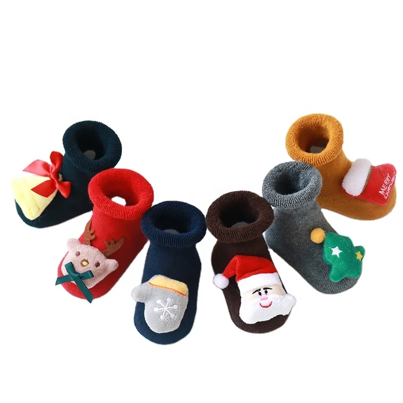 

Toddler free knitting pattern Baby Christmas terry socks like shoes, 6 colors