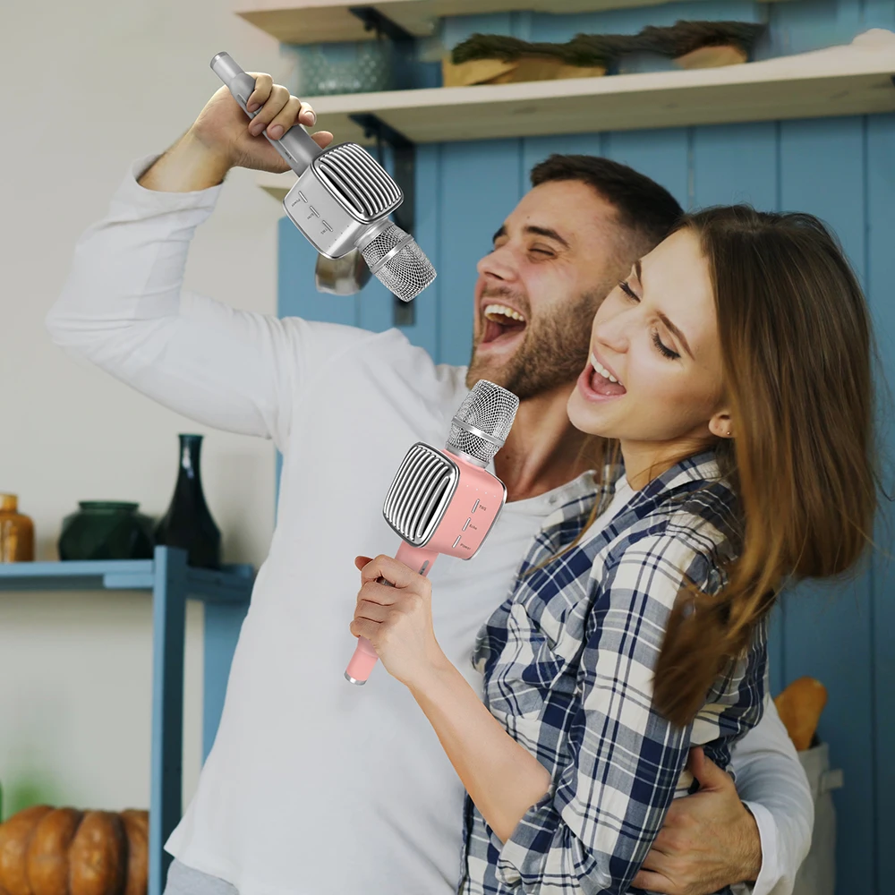家用ktv户外派对用便携式手持tws无线蓝牙卡拉ok麦克风扬声器机