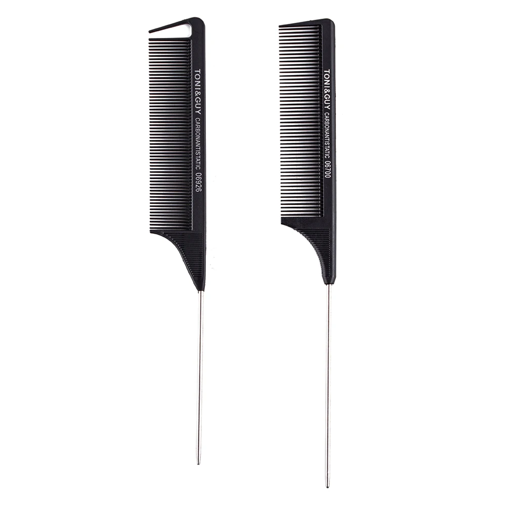 Wholesale Antistatic Metal Pin Tail Comb Carbon Material Hair Cutting ...