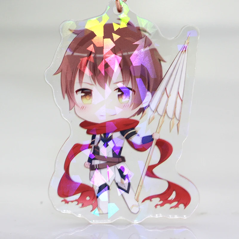
NO MOQ double board custom logo hologram comic anime acrylic charm with your design 