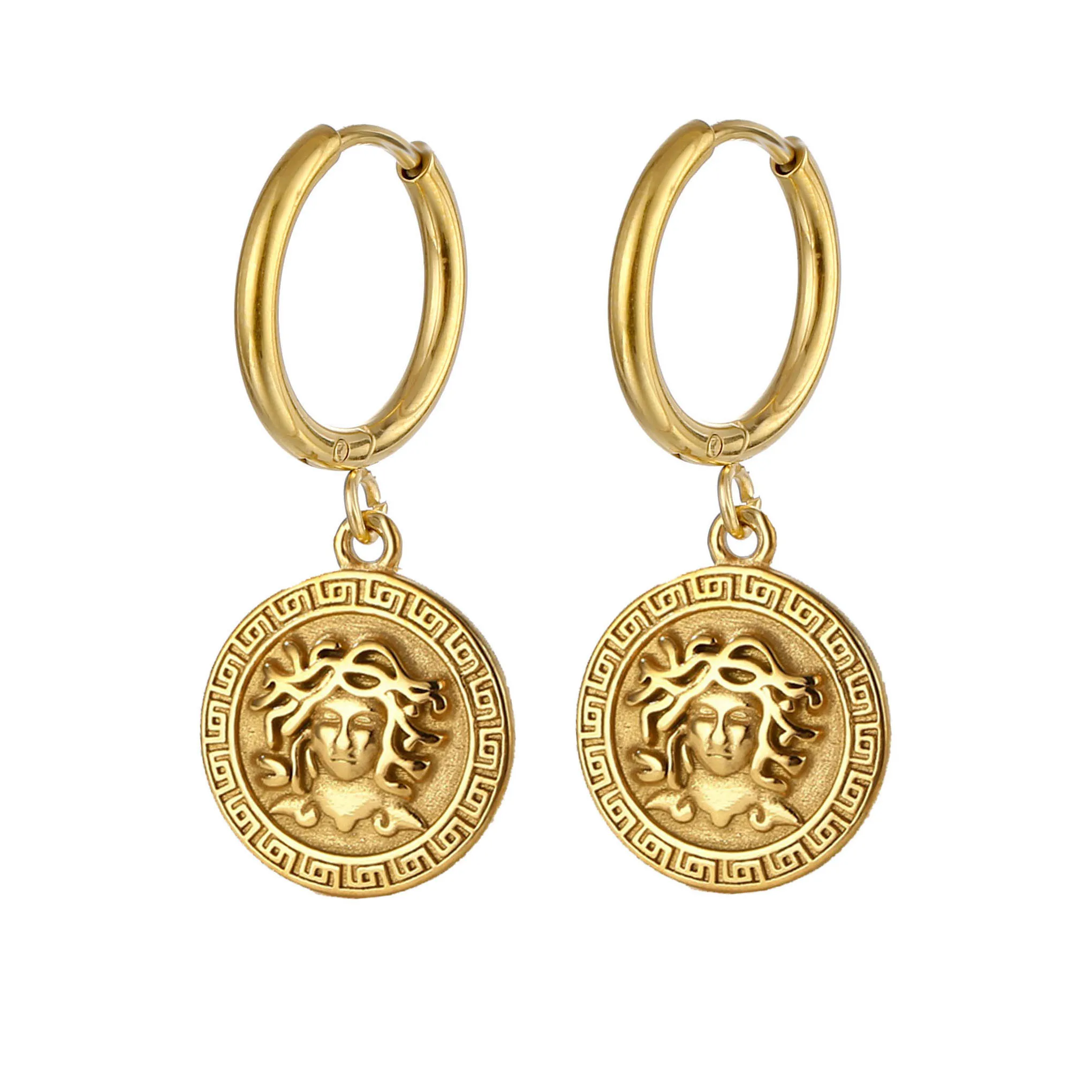 

Ready To Ship Tarnish Free Jewellery Gold Silver Hoop Earrings Stainless Steel Medusa Earrings Luxury Famous Brand Jewelry