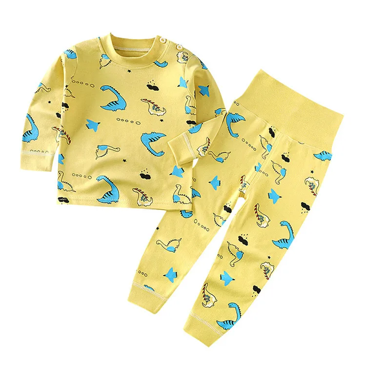 

Inventory wholesale autumn and winter cartoon children's cotton printed two piece long sleeve pajama kids suit