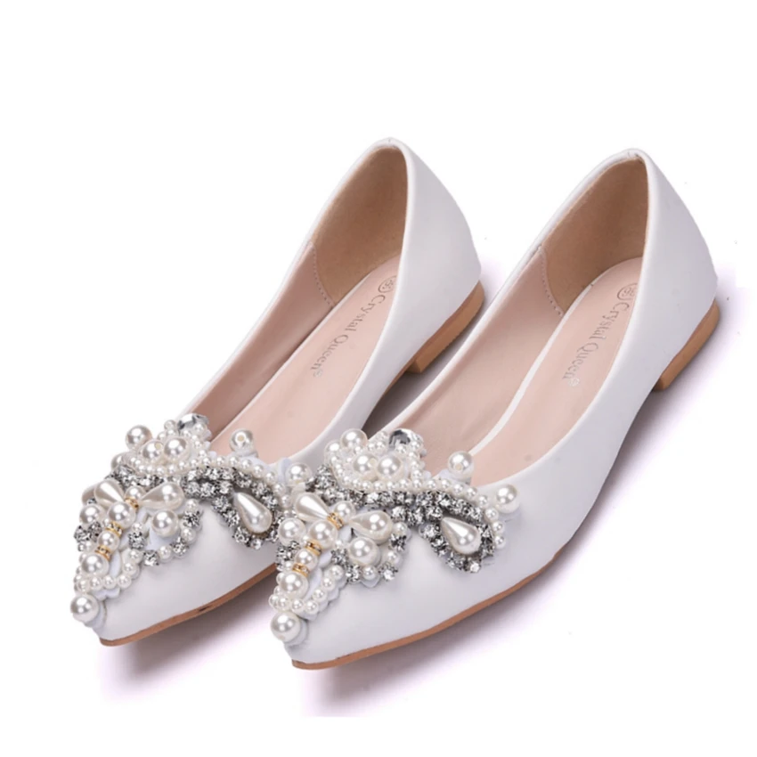 

Women Shoes Flat Pointed Wedding Shoes Shallow Mouth Women Flats Red And White