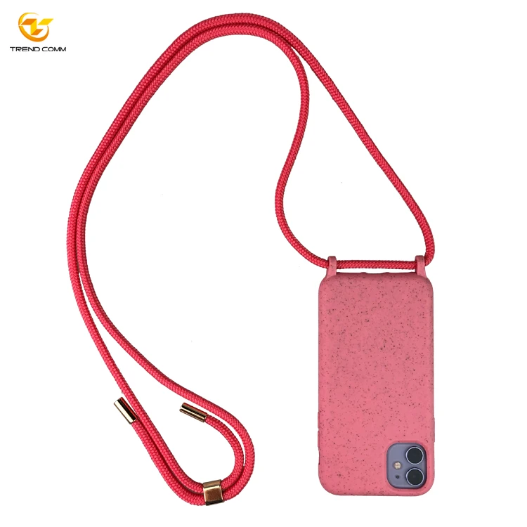 

Recycled Biodegaradable Wheat Straw Debossed Logo Waterproof For iPhone 11 12 Mobile Phone Bags & Case