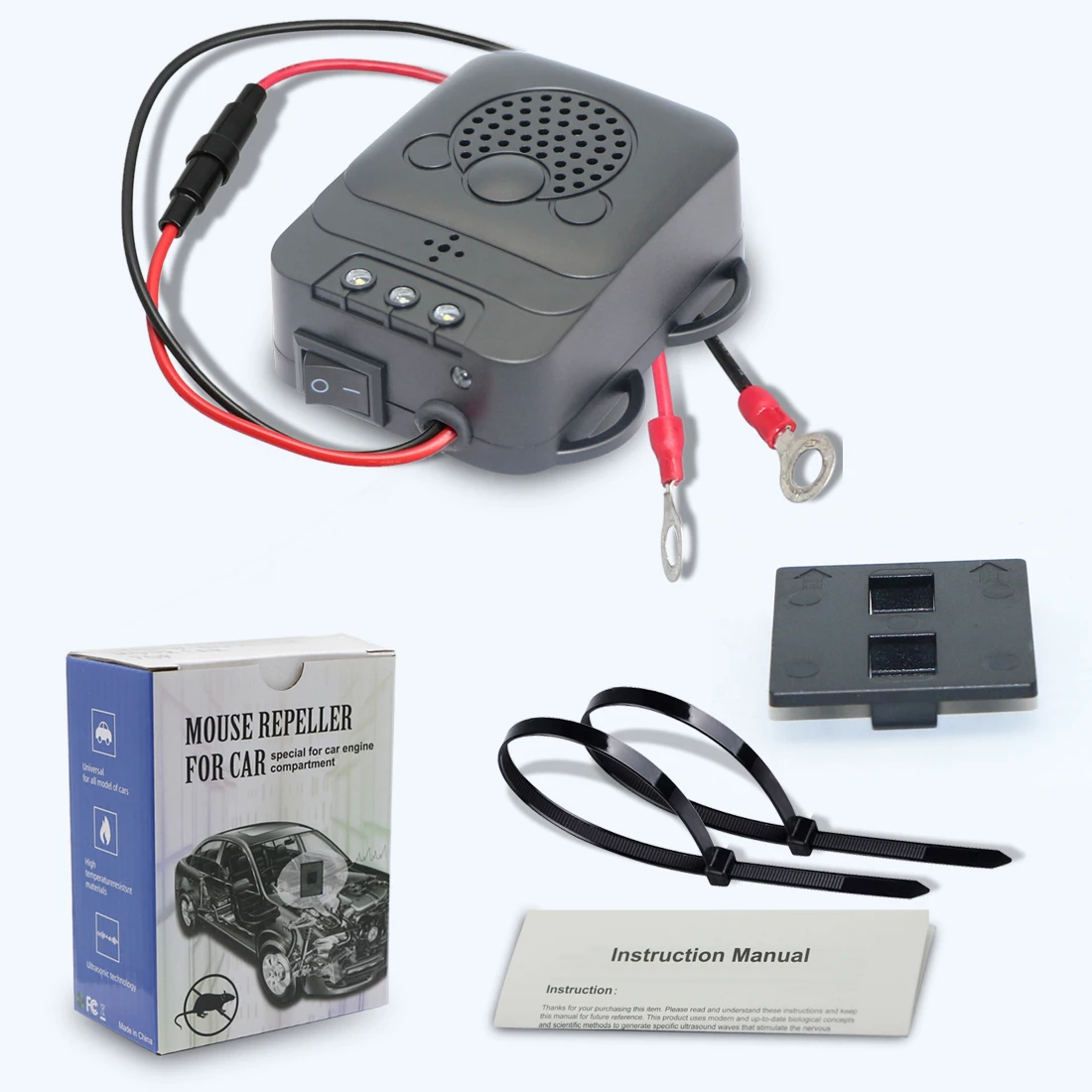 

Ultrasonic Pest Repellent for Car Sound Wave and Vibration to Drive Mouse Rats Mice Away, Black