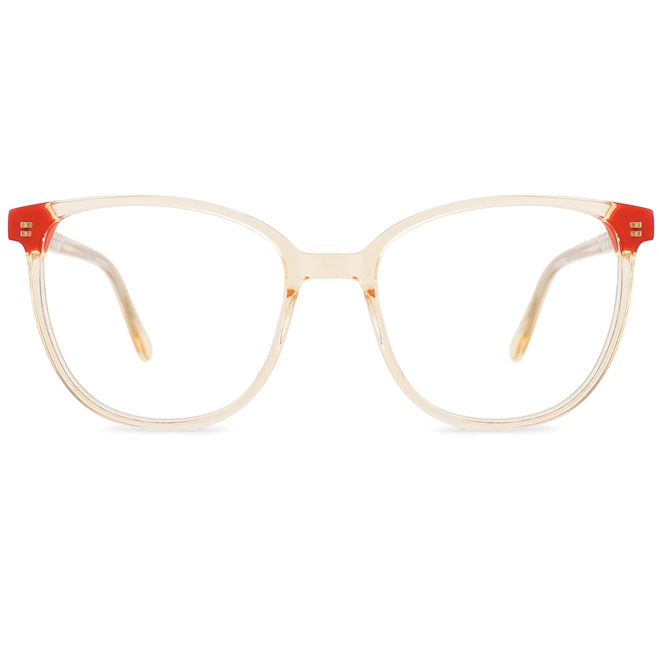 

2021 Crystal Acetate Laminate eyeglasses frames with spring hinge unisex Fashion optical frames, 4 colors