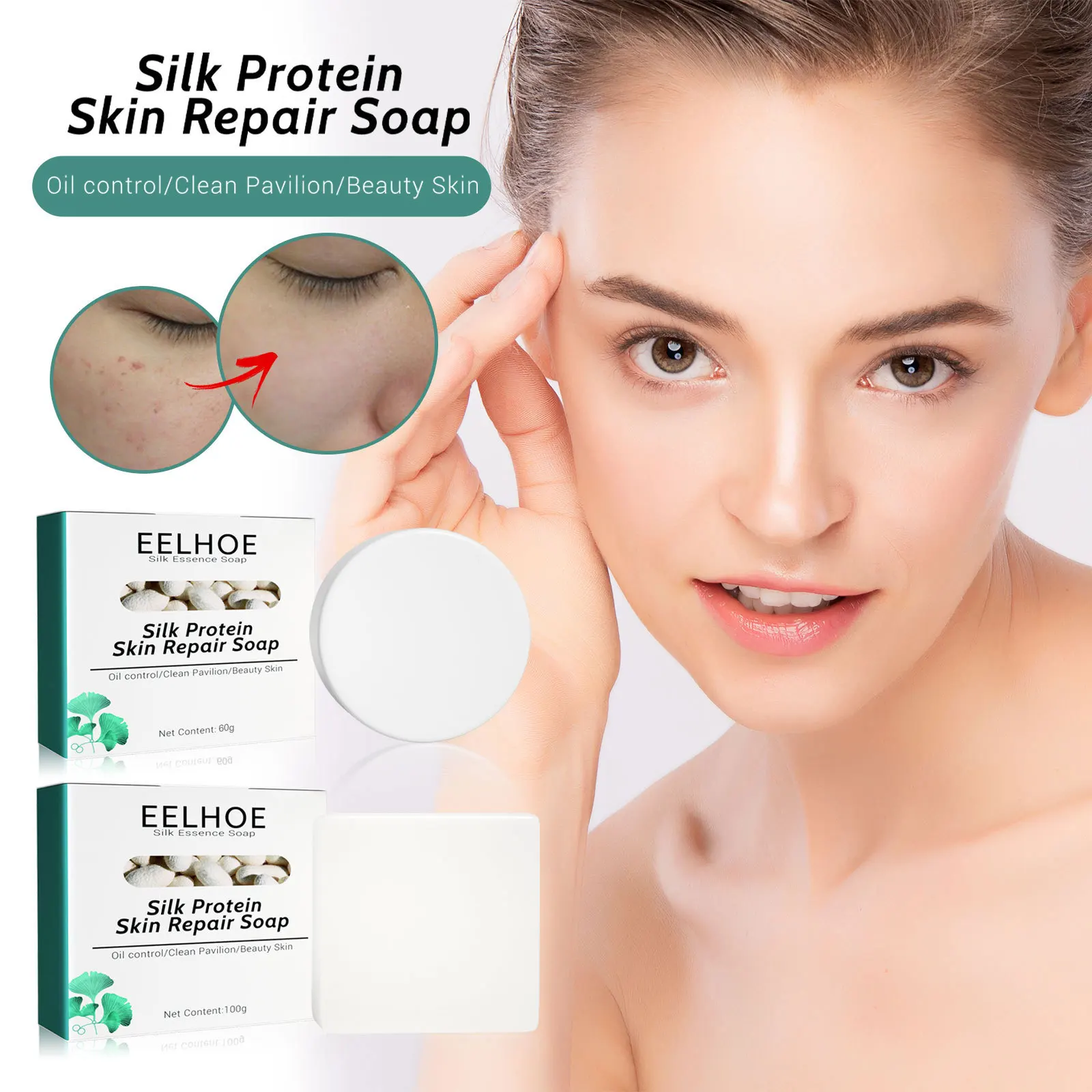 

100g Removal Pimple Pore Acne Treatment Sea Salt Soap Goat Milk Moisturizing Glycerin Soap Base Whitening Facial Soap