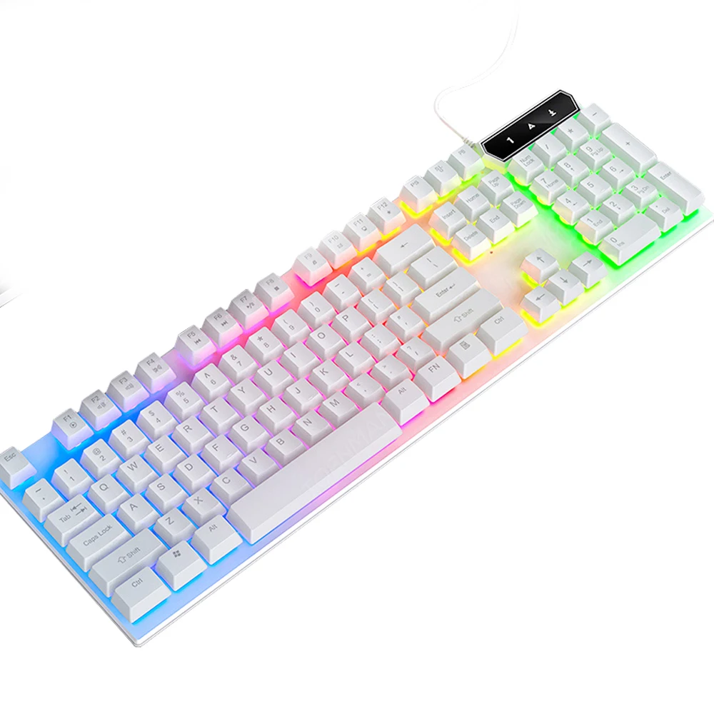 

Professional Wired Backlit RGB lighting Computer Accessories Keyboard Gaming Laptop lighting mechanical Standard Wired Office, Black,white