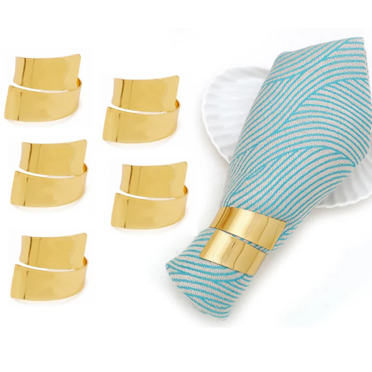 

Custom Wholesale Table Napkin Ring Wedding Decorative Napkin Rings for Restaurant, Gold silver