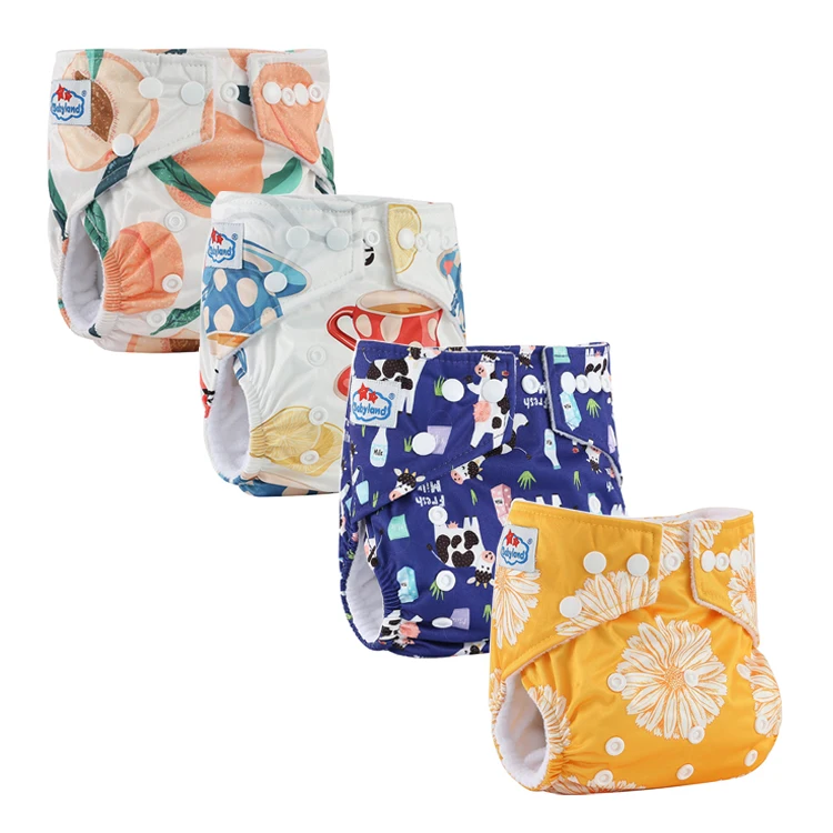 

Babyland Cloth Diaper 8pcs Ready to Ship  Adjustable Reusable Diapers Ecologic, 12solid and 90printed