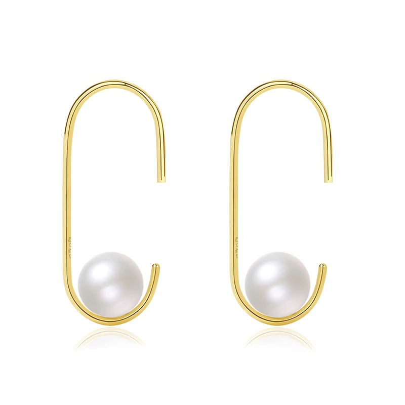 

New Trendy Jewelry Sets AAA High Quality Golden Earring Luxury Pearl C Shape Earring for Women