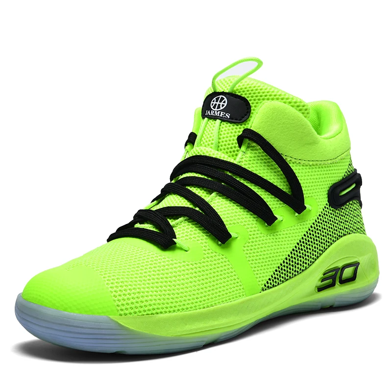 

High-quality Curry couple basketball shoes unique fluorescent green sports shoes, Black