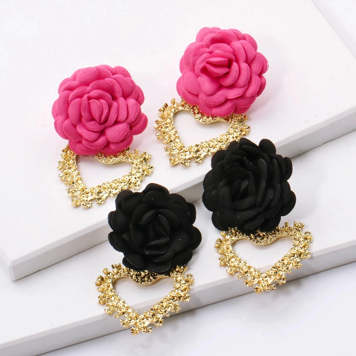 

Kaimei Fashion Elegant Acrylic Earrings Party Jewelry New Korean Sweet Metal Holiday Flower Shaped Drop Earrings For Women, Many colors fyi