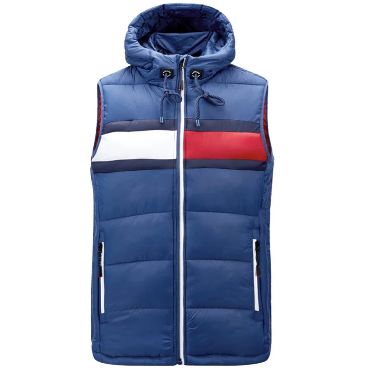 

Hot Sales Warm Men's Winter Vest Nylon Padded Vest 100% Polyester Cotton Men's Waistcoat