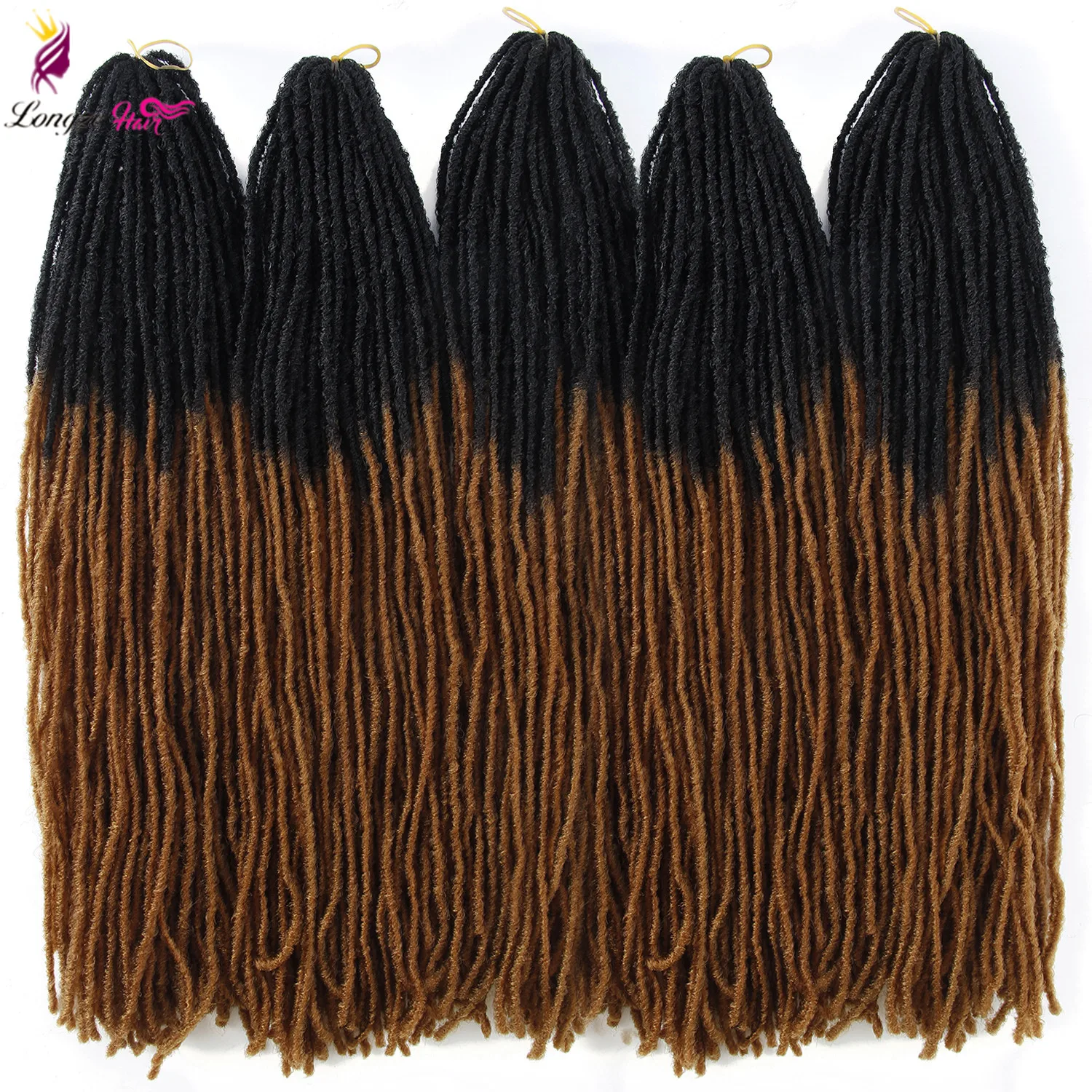 

18inch Goddess Locs Crochet Braids Crochet Hair Extensions Faux Locs Straight Synthetic Braiding Hair dread styles, #1,#1b,#2,black,#27,#8,#10,bug,#350,#144