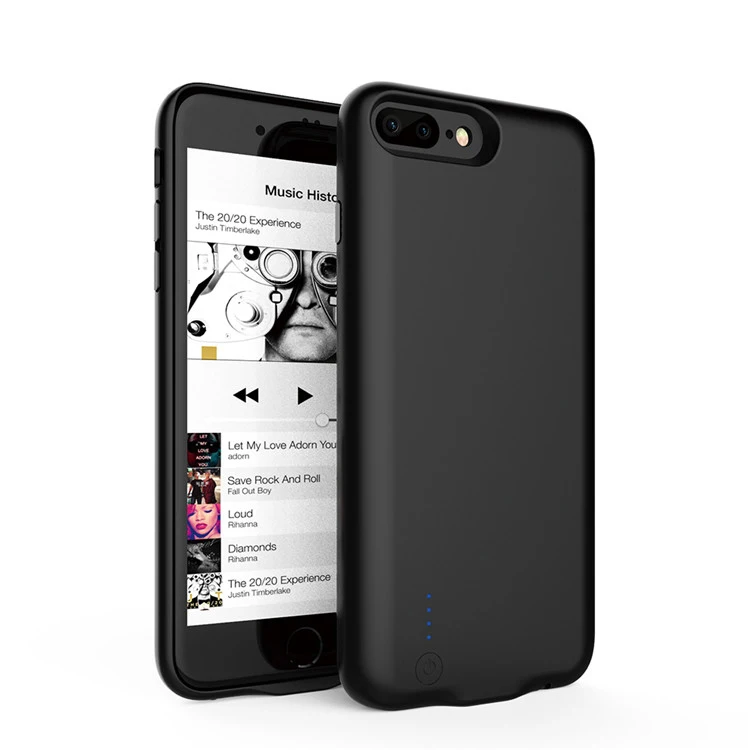 

Free Sample Best Power Case for iPhone 8 Plus Slim External Battery for iPhone 7+, Black, blue, rose-gold