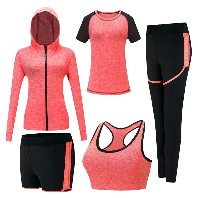 

5 Piece Women's Yoga Sets 5 Set Women's Clothing Sets Gym Clothes Sports Clothing Gym Training