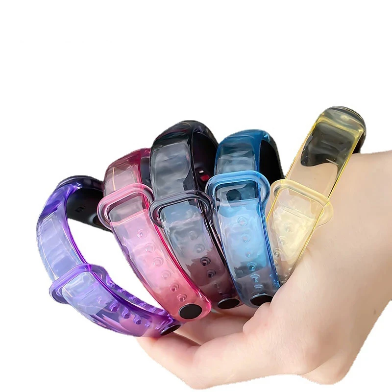 

Strap For Xiaomi Mi Band 3 4 5 6 Color changing wristband in case of light Watchband Accessory bracelet for Mi band 6 5 strap, 5 colors