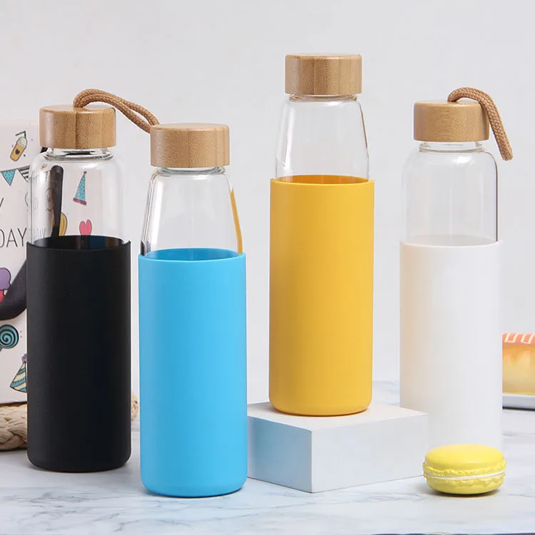 

BPA-free Custom Colored Drinking Borosilicate Glass Water Bottle With Neoprene Sleeve