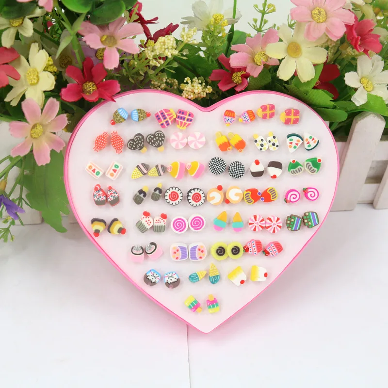 

Children Kids Little Girl Gift Fruit Earrings Little Girls Plastic Earrings For Kids, As pictures