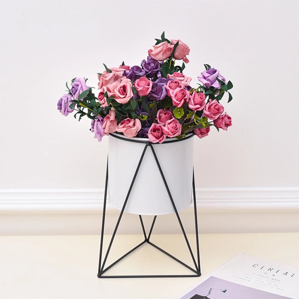 

Flower Pot Garden Indoor Outdoor Living Room Balcony Plant Stand Flower Shelf Metal Black Iron Decoration Home Rack, Customized color