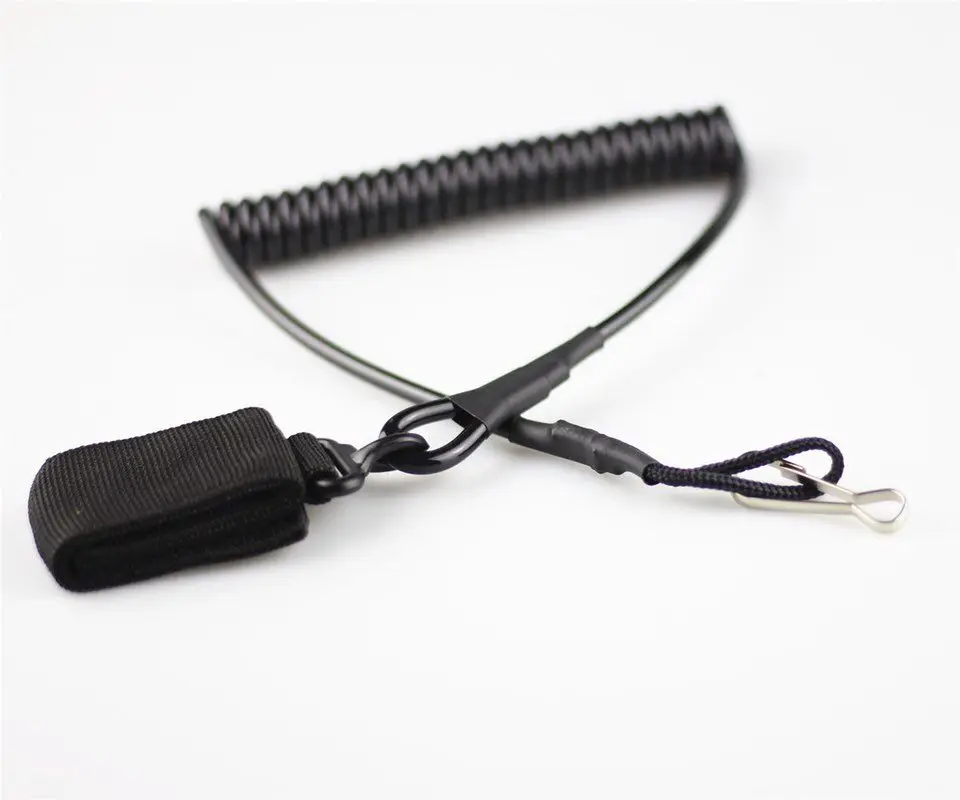 

Multipurpose Fastener Molle Tactical Pistol Lanyard Coiled Wire Secure Sling Military Quick Release Control Leads Rope