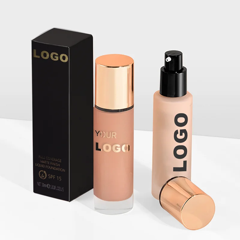 

No Logo Liquid Foundation Private Label Face Makeup Waterproof Matte Beauty Bulk Foundation Makeup