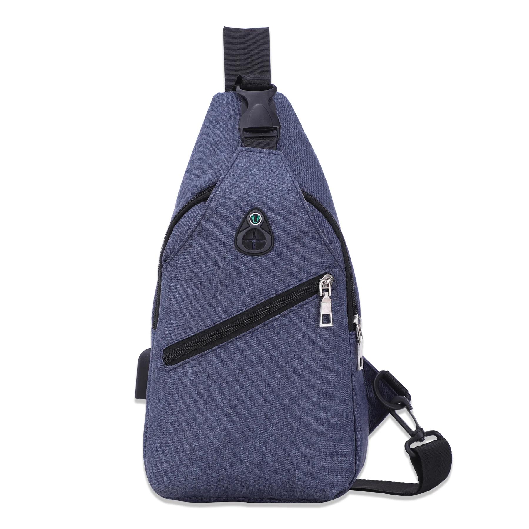 

Factory casual messenger chest bags sports crossbody shoulder anti theft polyest sling bag chest pack mens sling bags with usb, Grey,purple,blue,black