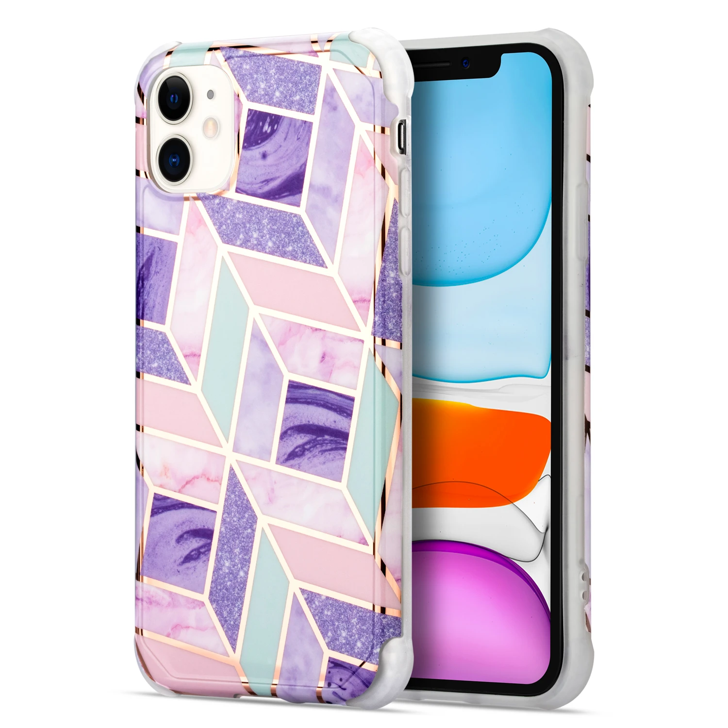 

Wholesales phone case for iPhone11 Pro Max iPhone11 Pro iPhone11 soft TPU Shockproof Geometric Marble Phone back cover, 5 colors