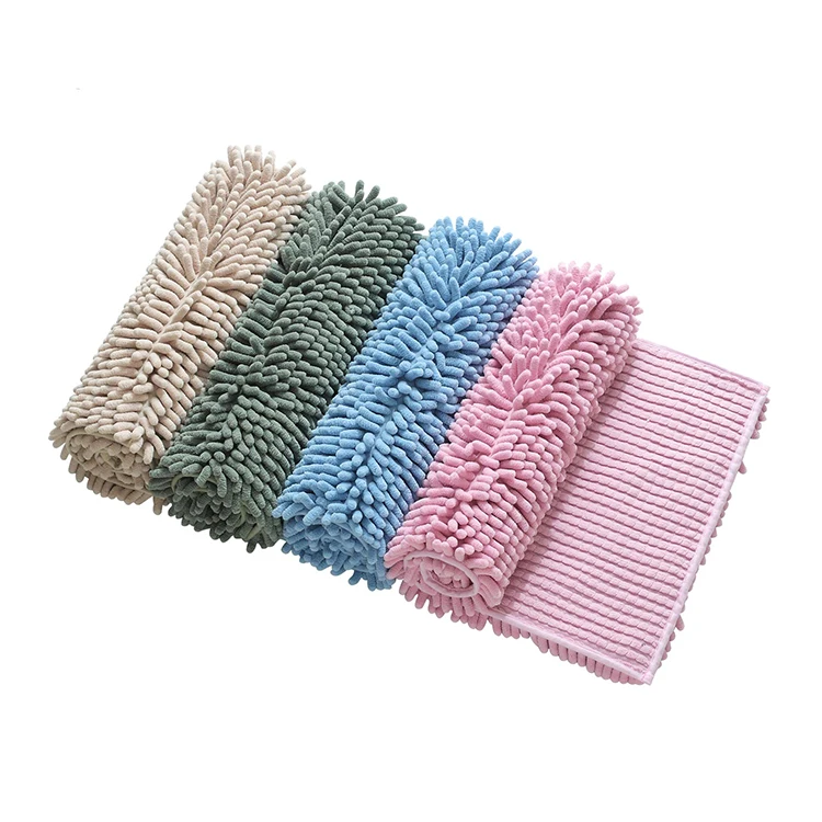 

High quality wholesale bath mat chenille bath mat microfiber bath mat, Green,pink,blue,etc