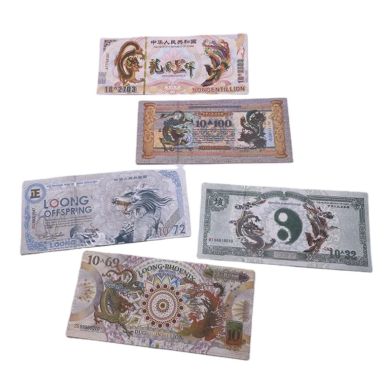 

Souvenir China cotton paper dragon UV printing collectible banknote with watermark