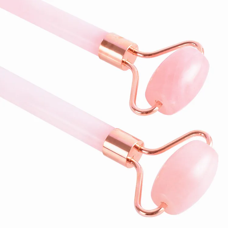 

Spot Stone Unique Jade Roller Face Massage Roller Double Head Welded Jade Face Roller For Anti-aging, Pink