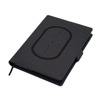 

2020 Multifunctional A5 10000 mAh leather cover wireless charger planner diary powerbank notebook with pocket